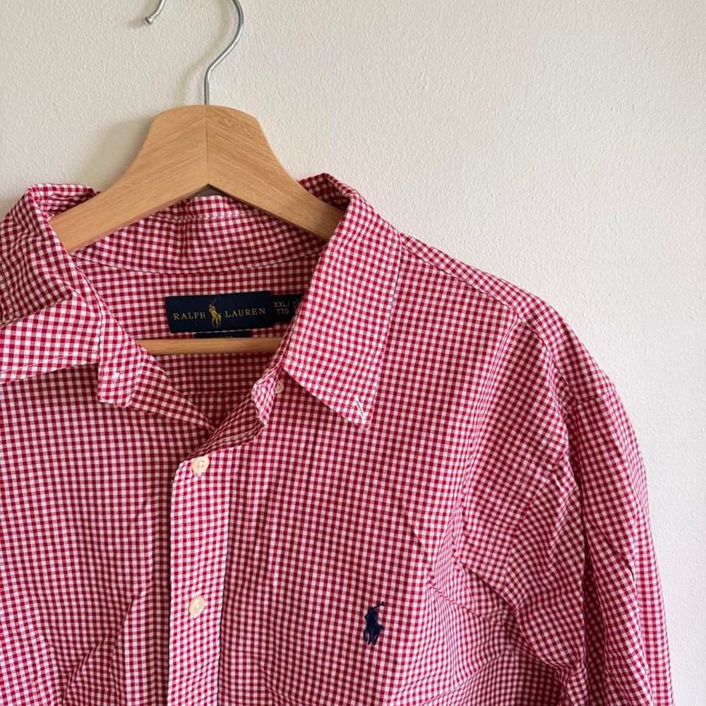 Ralph Lauren red and white gingham button-up shirt